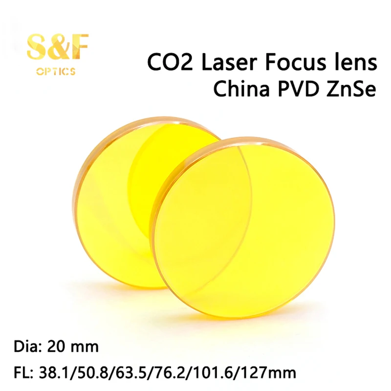 20mm DIA ZnSe Lens 4" 101.6mm FL Focal Length CO2 Laser Cutting Machine 10.6 um 