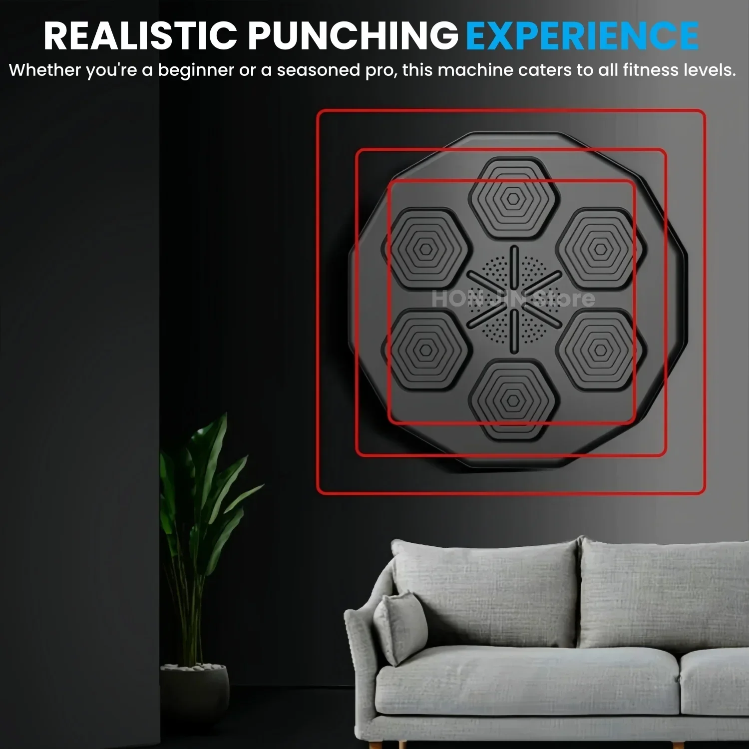 Smart Music Boxing Machine Wall Target LED Lighted Sandbag Relaxing Reaction Training Target For Boxing Sports Agility Reaction