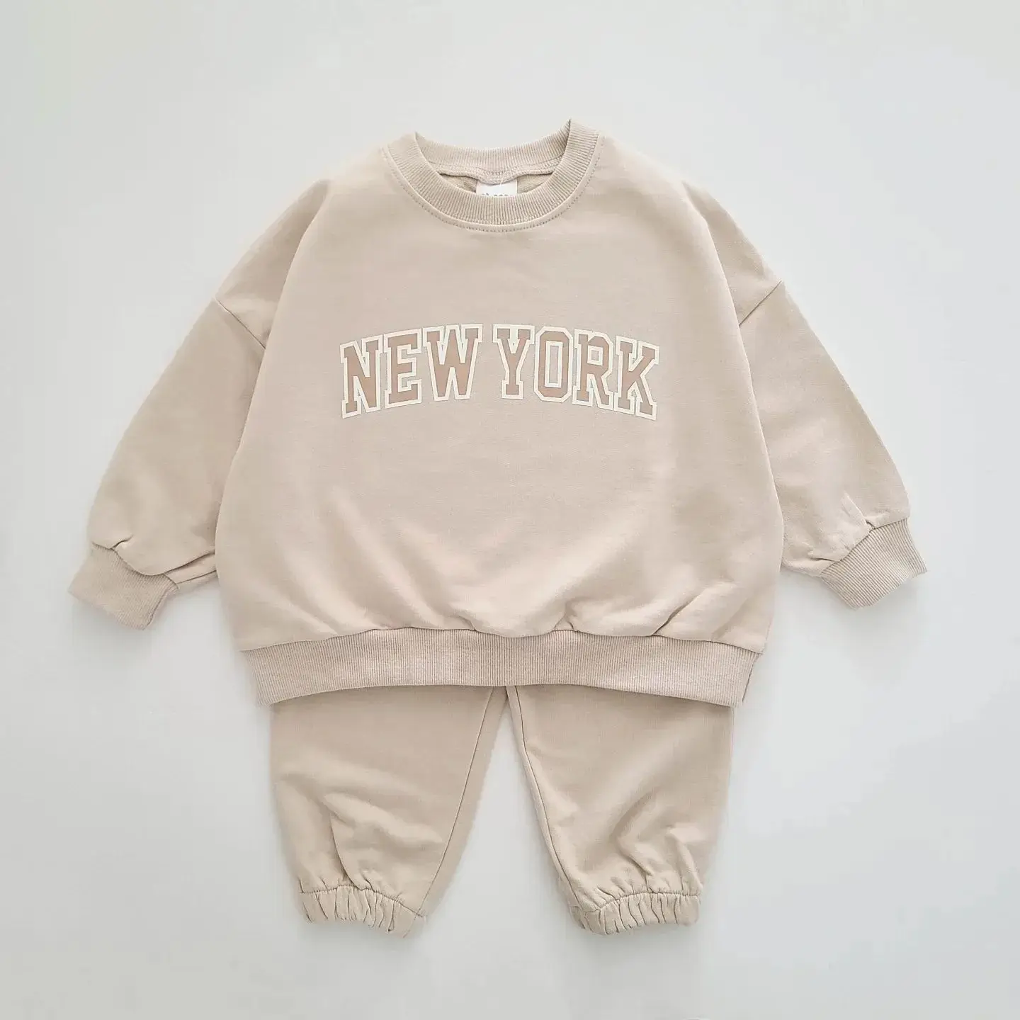 Kids Clothes Set Two Piece Set Baby Girl Clothing Set 2PCS Baby Boy Clothes Set Spring Autumn New York Printed Long Sleeved Top + pants Newborn Outfit Baby Girls Boys Clothes
