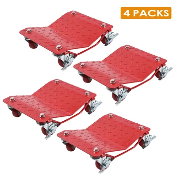 Car Tire Wheel Trolley Dollies – 2/4PCS Vehicle Skates with 4 Casters, 1500lb Capacity Each for Auto Repair & Moving Tires 1
