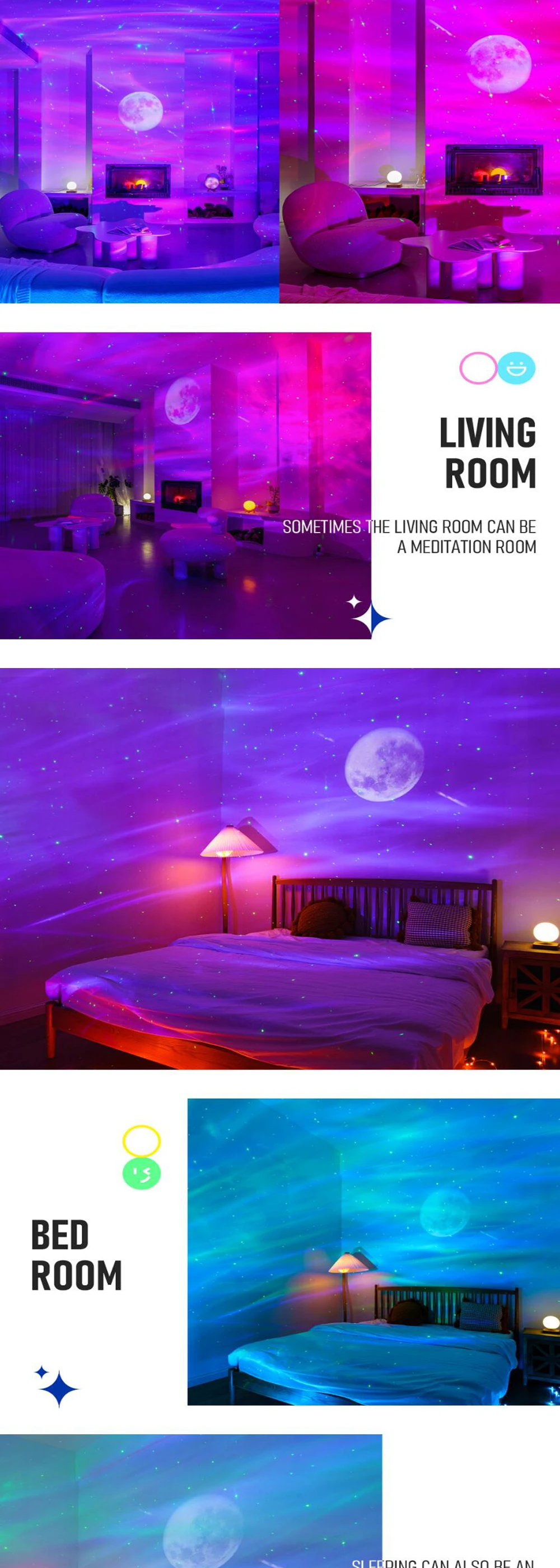 Star Galaxy Projection Light Moon Laser Atmosphere Desk Lamp APP Projector With Speaker For Home Party Holiday Night Light battery night light