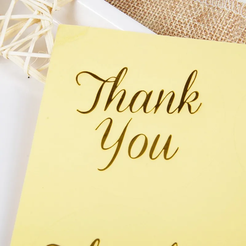 60pcs round transparent hot stamping 60mm Thank You sealing sticker Wedding Gift Envelope Label Stickers
