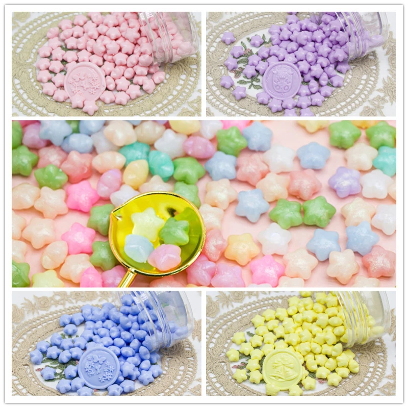 500G Macaron Color Fire Paint Wax Grain Star Fire Paint Stamp Wax Grain Handbook Diary Decoration Invito Sigillo Di Cera Postmark