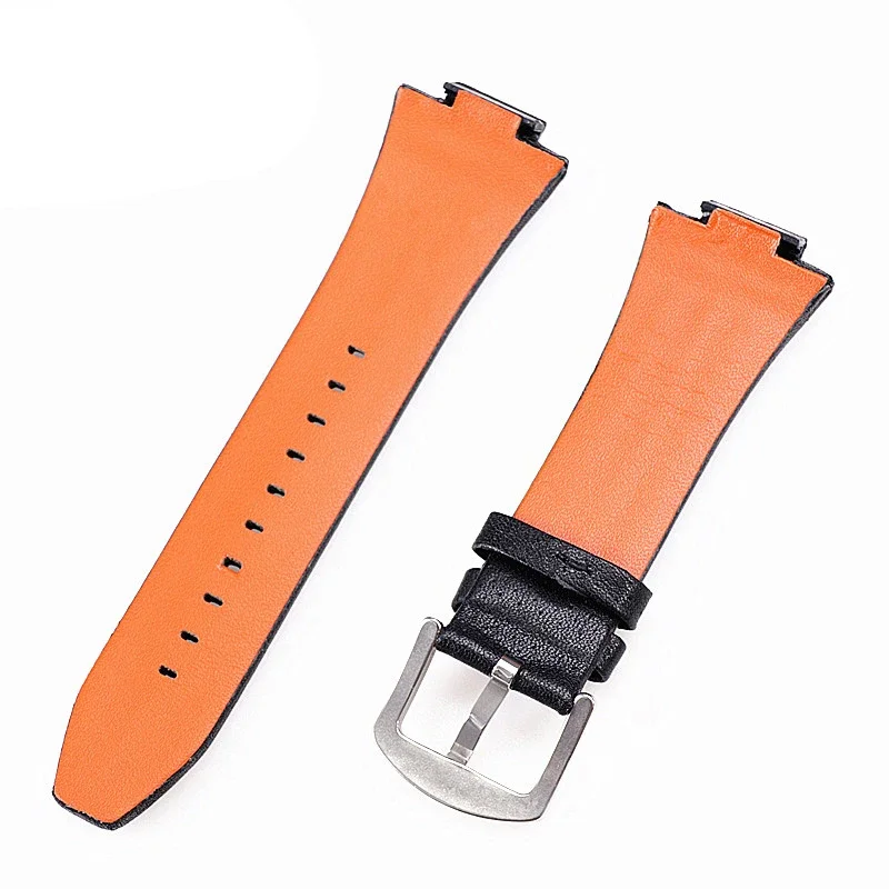 Premium Genuine Leather Watch Strap with Convex Mouth Design - 27mmx15mm