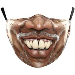Whimsical 3D Cotton Face Mask with Playful Facial Expressions - Reusable (As picture 2)