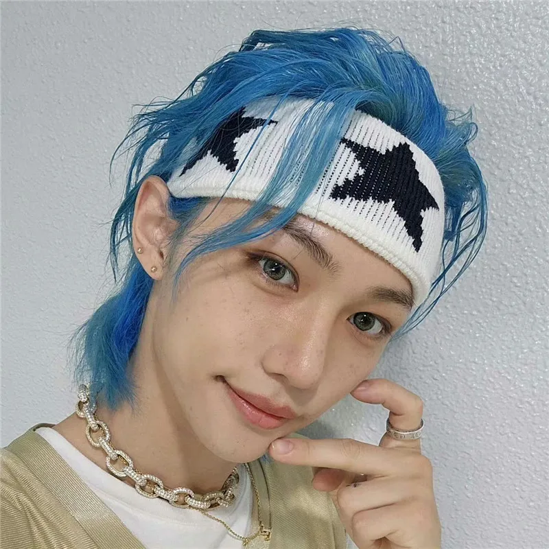 

New Kpop Stray Kids Stars Dome Tour Felix Know Headband Knitted Embroidery Maniac Face Hair Band Sports Hair Tide Yoga Headgear