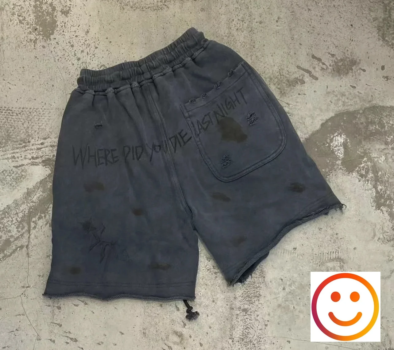 SAINT LOUIS Vintage Damaged Hole Shorts Casual Loose Saint Michael Men's Shortpant