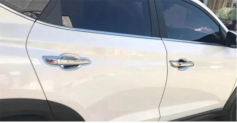 Car Door Handle Covers Trim Decoration Bowl ABS Chrome for Hyundai Tucson 2015