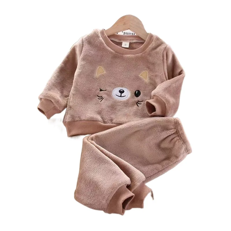 

6M-3T Baby Girls Autumn Clothes Newborn Toddler Long Sleeve Plaid Bear Pattern Tops Sweatshirt Pants Outfits Tracksuits