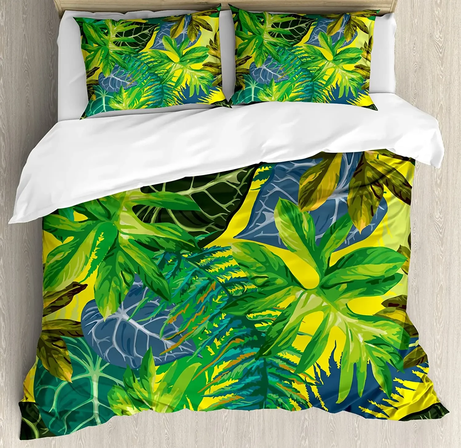 

Plant Bedding Set Botany Themed Drawing Depicting Exotic Le 3pcs Duvet Cover Set Bed Set Quilt Cover Pillow Case Comforter Cover