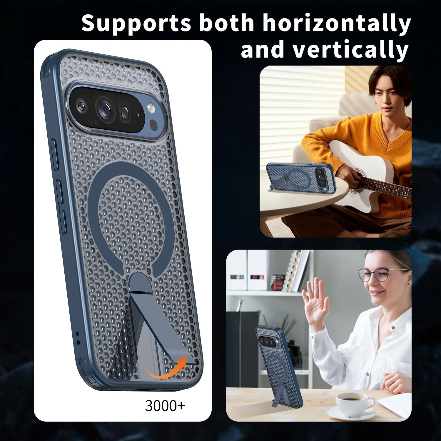 Magnetic Cooling Shockproof Phone Case with Mesh Ventilation and Wireless Charging Compatibility