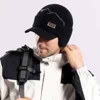 Versatile Soft Earflap Woolen Hat Anti-cold Plush Ear Protection Peaked Cap Solid Color Thickened Hooded Thermal Cap Autumn