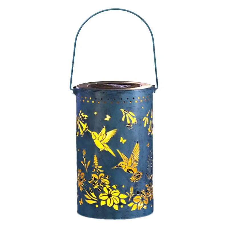 

Hummingbird Garden Solar Lantern Outdoor Metal Lantern With Projector Lights Solar Decorative Lamp With Warm Light For Porch