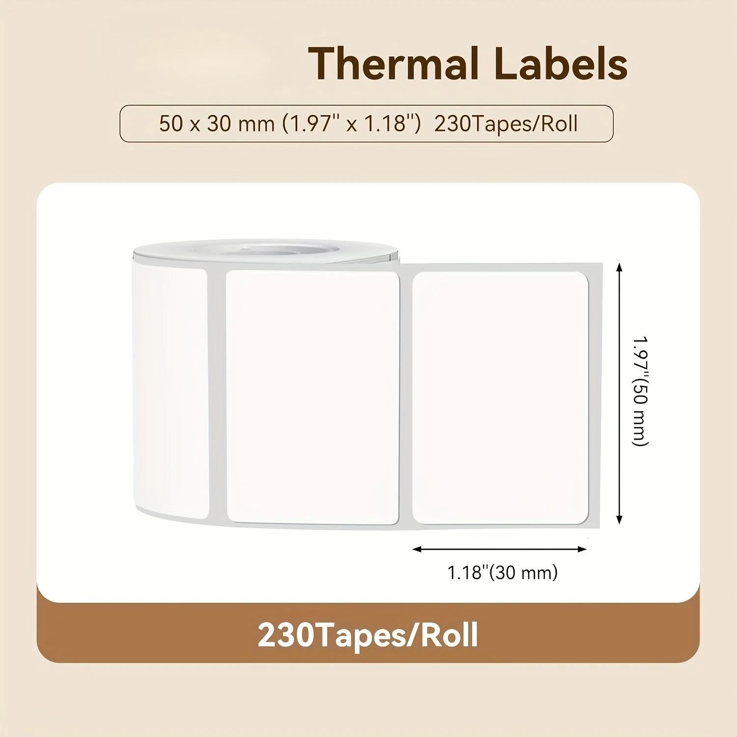 50x30mm 감열 라벨 롤, 다양한 라벨 메이커와 호환 가능, 배송 주소, 상업용 태그, 일상 분류 용도에 이상적