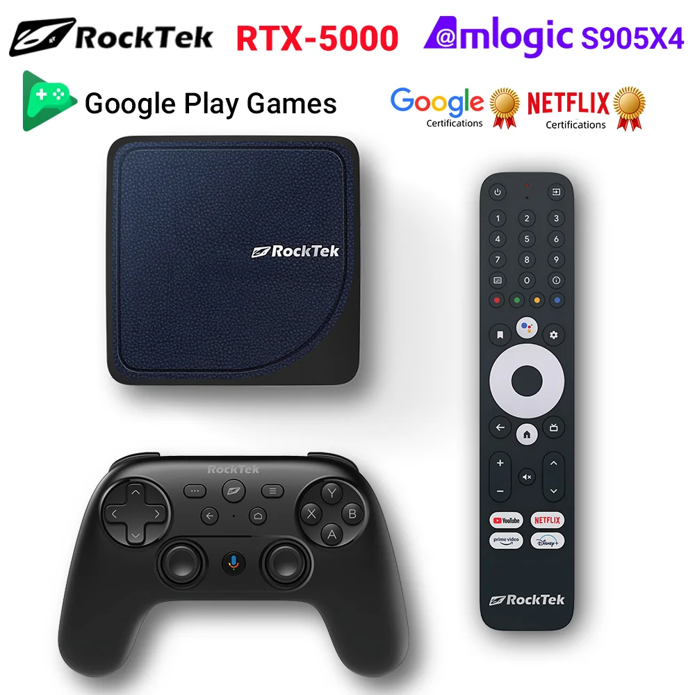 

ТВ-приставка RockTek RTX5000, 4 + 64 ГБ, Android 1000
