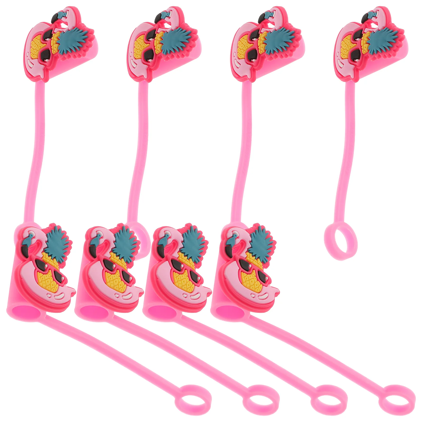 

8 Pcs Straw Cap Dust Plug Silicone Covers Flexible for Decorative Hat End Protectors Lovely Silica Gel Reusable Drinking Tips