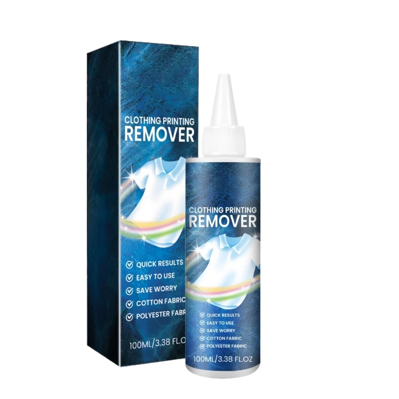 100ml Clothing Printing Remover Quick Result Fabric Print Pattern Remover Suitable for T-Shirt Skirt Hoodies Canvas
