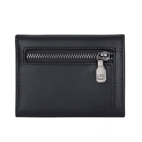 BISONDENIM Genuine Leather Short Wallets Card Holder Carbon Fiber Purses Money Clips Coin Mini Pocket Men Women Wallet 2