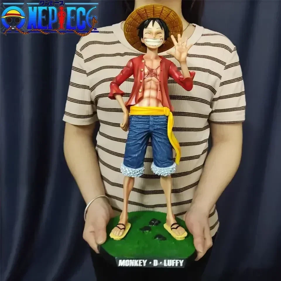

Одна штука 1/4 большая 42,5 см обезьянка D. Luffy Аниме фигурки соломенная шляпа Gk большая смайлик кукла Статуя Модель орнамент подарок на день рождения игрушки