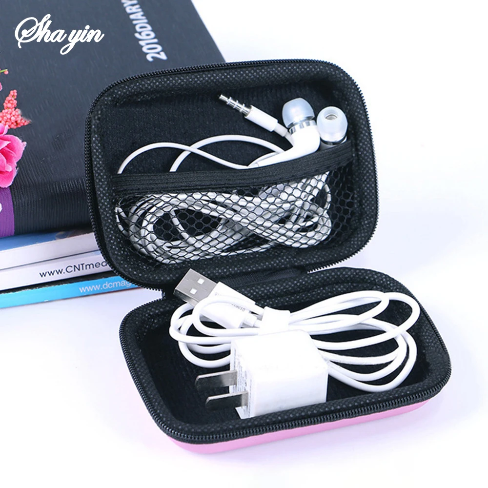 Travel Data Cable Storage Bag 1PC Phone Cable Headphone Organizer Zipper Coin Purse Compact Portable Cord Holder
