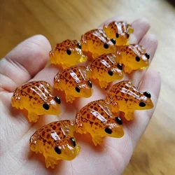 Set of 10 Colorful Frog Miniature Figurines for Fairy Garden and DIY Crafts (10 resin orange ones)