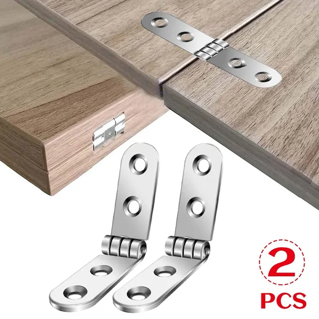 180 Degree 2pcs Foldable Hinge Flap Screw-On Hinges For Sewing Machine Cabinet Rounded Corner Buffer Hinge Furniture Hardware 1