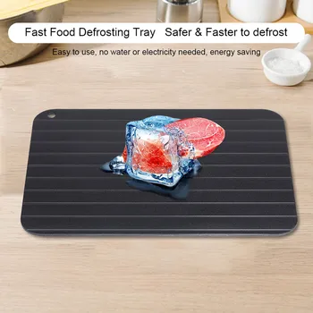 Vassoio di scongelamento Vassoio di scongelamento rapido Vassoio di scongelamento Vassoio di scongelamento in metallo Alluminio Fast Food Sbrinamento della carne Piatto di scongelamento Gadget da cucina di casa 1