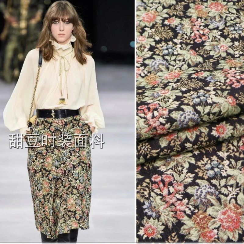 

Yarn Dyed Brocade Jacquard Fabric Vintage Flower Suit Coat Dress Clothing European Brand Fashion Design Sewing Wholesale Cloth