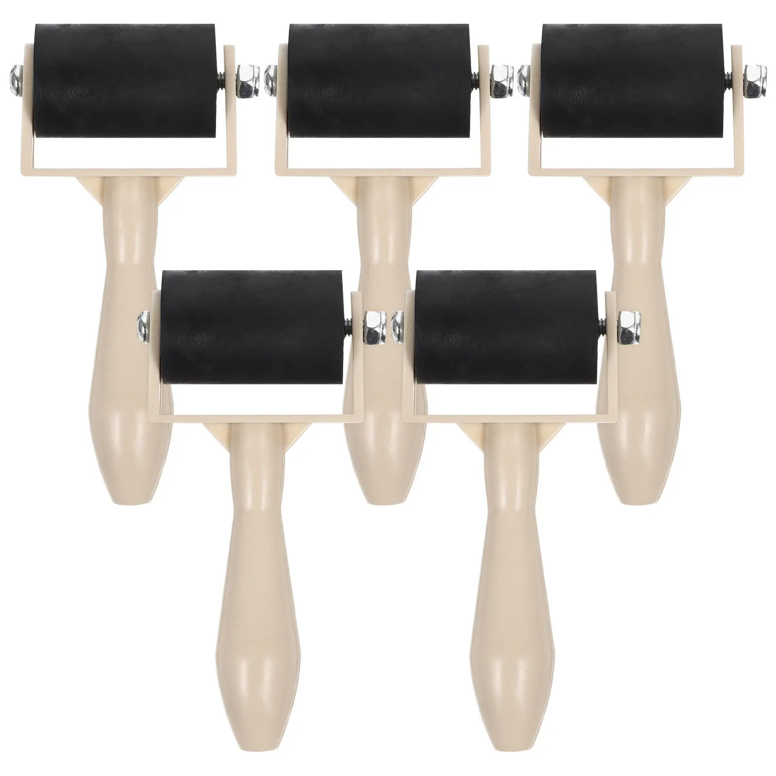 5Pcs 인쇄용 플라스틱 인쇄 롤러 잉크 접착제 롤링 부드러운 표면 미술 용품 ??스탬핑 도구 그림 용품