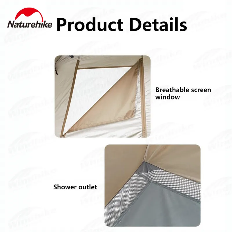 Naturehike Outdoor Automatic Shower Tent Dry Wet Separation Camping Travel Hiking Changing Shed Mobile Toilet Bathroom Portable