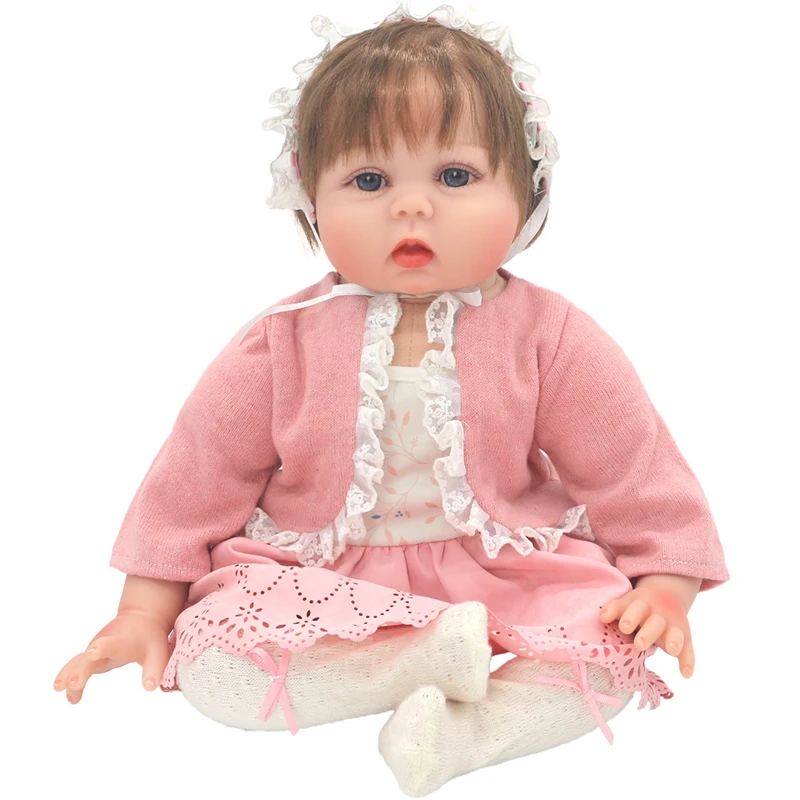 55cm Baby Doll Clothes Jumpsuit  22" Reborn Dolls Lace Dress Hat Children Gift Toys Outfit