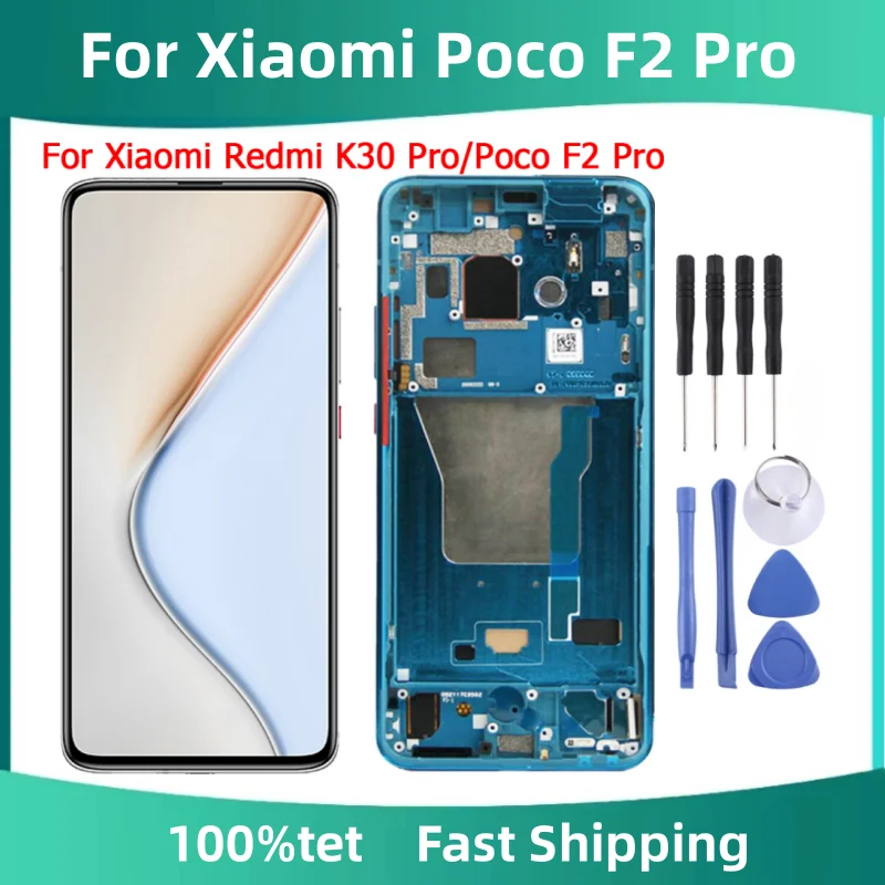 

For Xiaomi Poco F2 Pro LCD Display Fingerprint With Frame 6.67" Redmi K30 Pro Display Touch Screen LCD Assembly Parts
