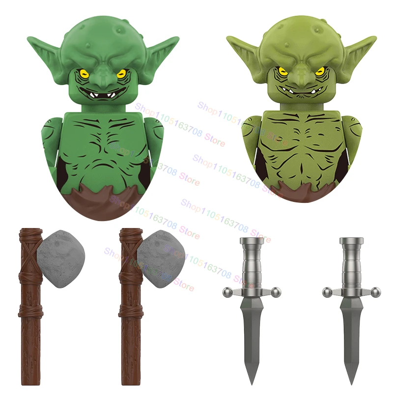 MOC Bausteine Grünes Monster Zubehör Mini-Actionfiguren Sammlerstück DIY Spielzeugmodell Dekorative Geschenke GG014 GG013