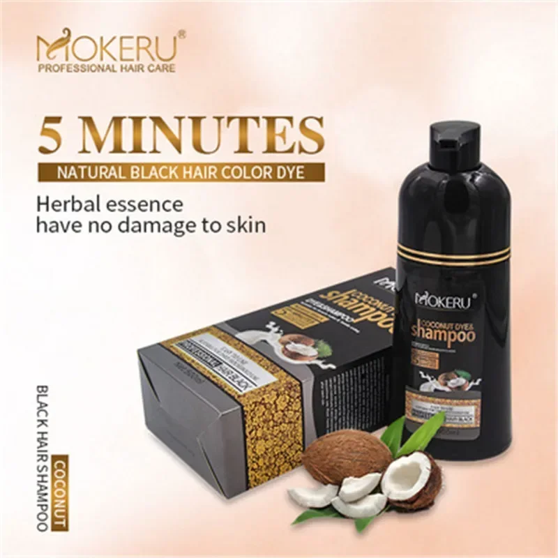 Natural Plant Hair Dye Easy To Use Fast Black Hair No Side Effect Wash Dye 2 In 1 Shampoo 500ml hair dye 4