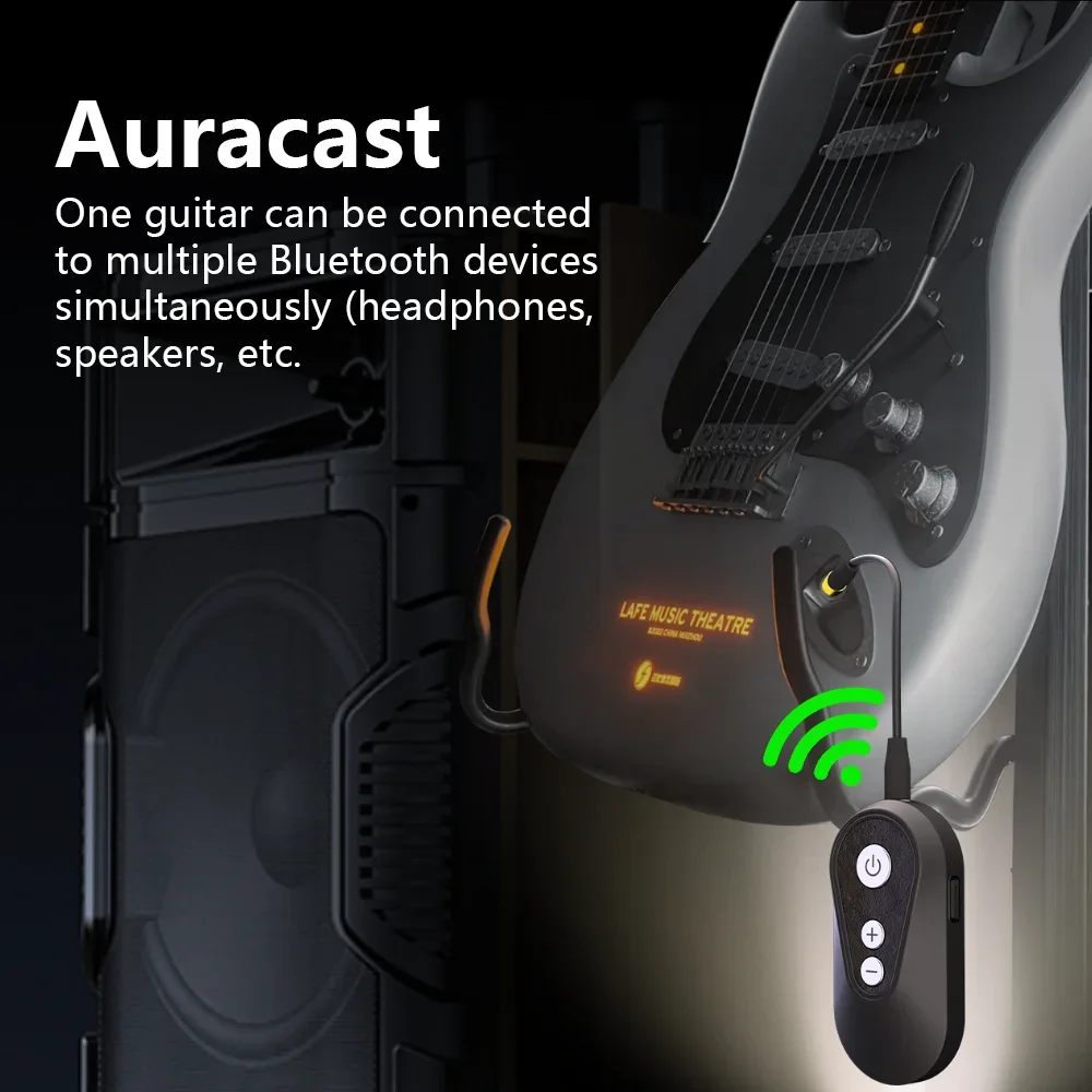 Audio Transmitter Receiver for Guitar Wireless System Support 1-to-N Receivers USB Rechargeable for Electric Guitar Bass