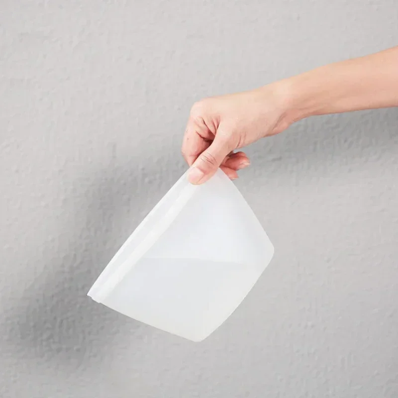 Reusable Silicone Food Storage Bag Fresh-keeping Sealed Ziplock Fridge Cover Leakproof