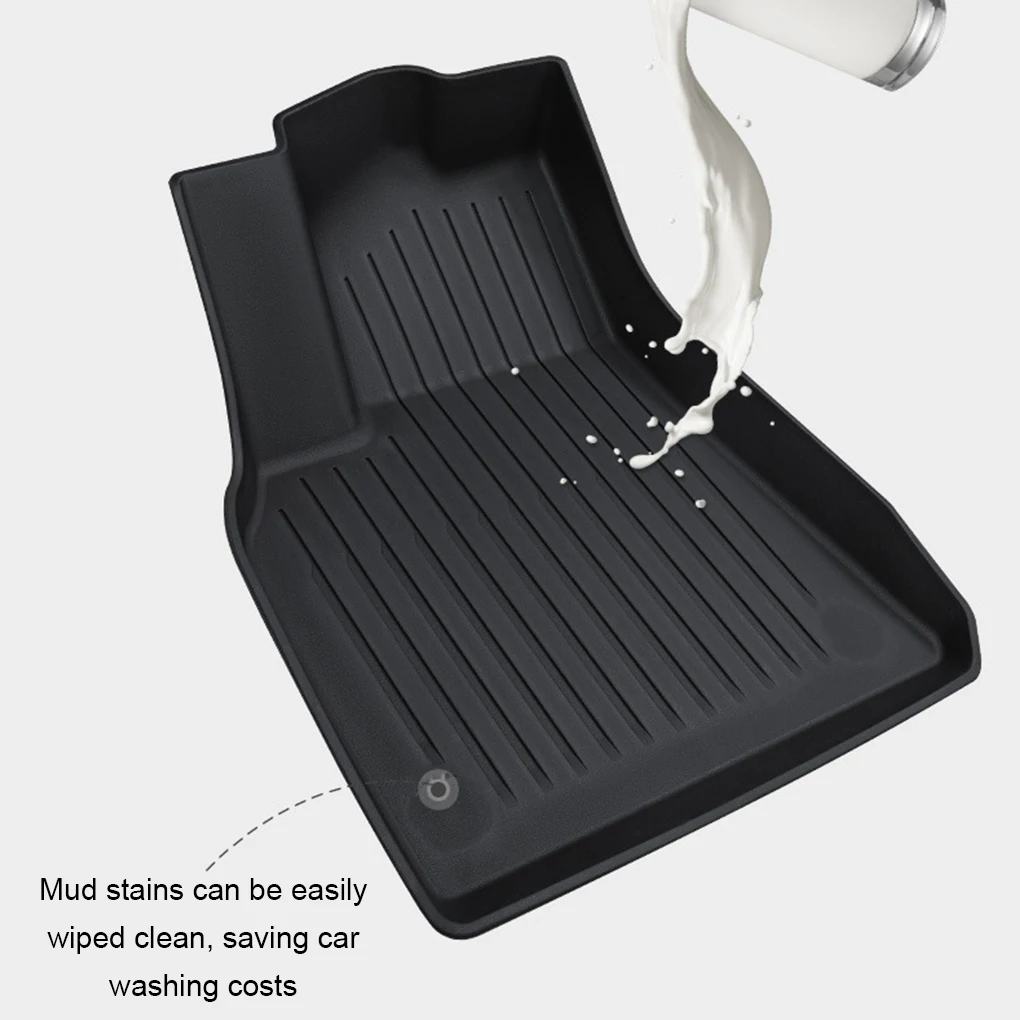 TPE Floor Mats for Tesla Model Y Model 3 2021-2024 All Weather Trunk Floor Mat Waterproof Non-Slip Cargo Liner Left Right Rubber