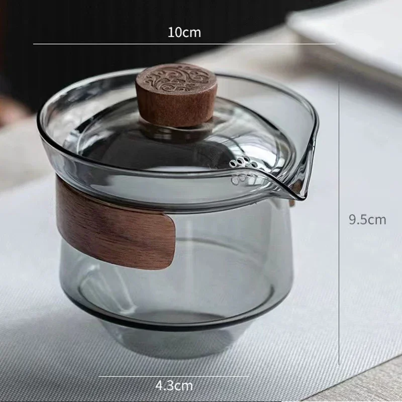 Japanese Glass Gaiwan Tea Tureen Single Heat-resistant and Scald Proof Sancai Cup Tea Set Kung Fu Cup and Bowl tea set