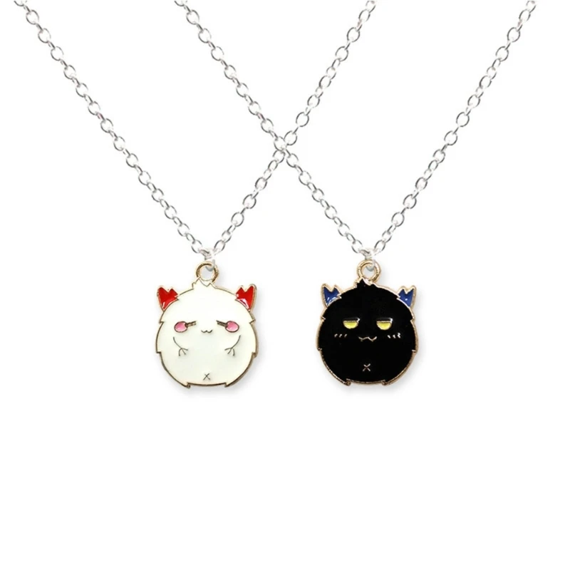 

2pcs Little Devil Necklaces Punk Cool Friendship Neckchain Halloween Theme 264E