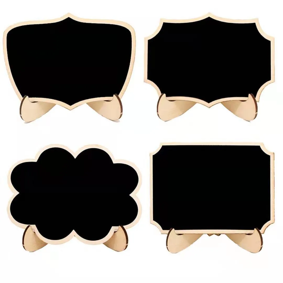 Mini Lace shape Chalkboards 10pcs with Support Message Board Signs Table Place Card Signs For Home Birthday Wedding Party wooden chalkboard