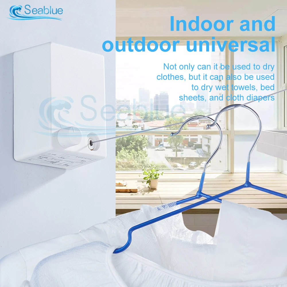 Invisible Clothes Retractable Clothesline House Interior Small multipurpose Clothesline Drying Rack Wall Rope For Drying Clothes 2