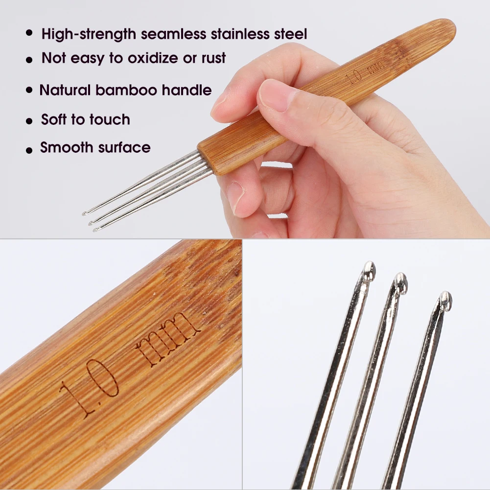 Weaving Needle Handle Bamboo Crochet Hook Braids Crochet Needle Dreadlocks  Tools for Making Wig - China Bamboo Handle Crochet Hook and Human Hair  price