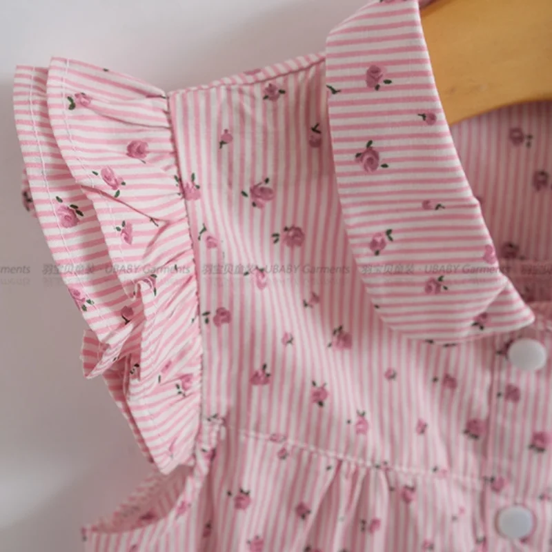 Summer Baby Girl Blouses Kids Shirts Children T Shirt Casual Floral Cotton Children Clothing Cartoon Stripe Causal Tops