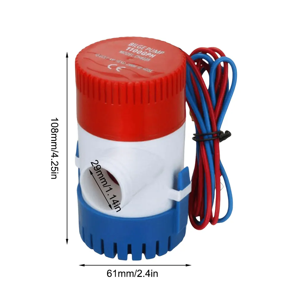 1100GPH Submersible Bilge Water Pump 12V Submersible Boat Marine Bilge Pump Low Noise for Boat Seaplane Motor Homes Houseboat bilge pump marine water pump