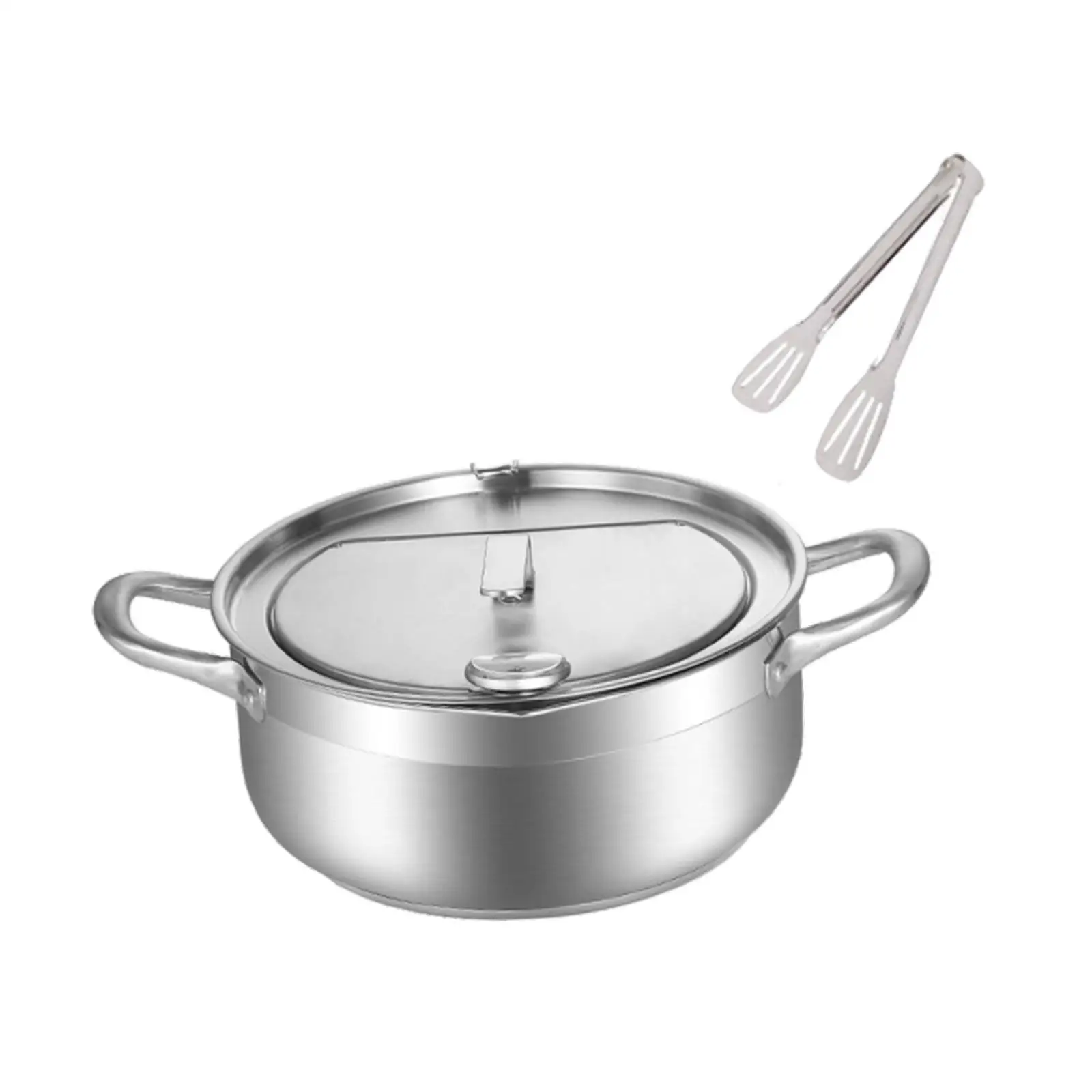 Stainless Steel Frying Pot Frying Chicken Pot Temperature Control Easy to Clean Small Fryer Oil Frying Pan for French Fries