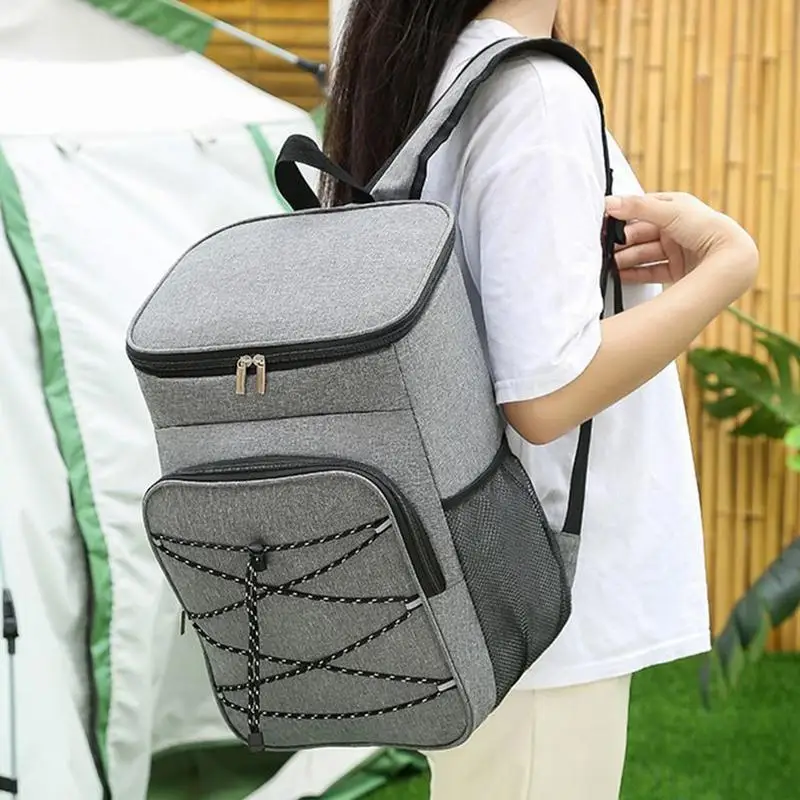 Cooler Backpack Leakproof Insulated Cooler Bag With Side Pockets Heavy Portable Grocery Box Waterproof Thermal Storage Backpack
