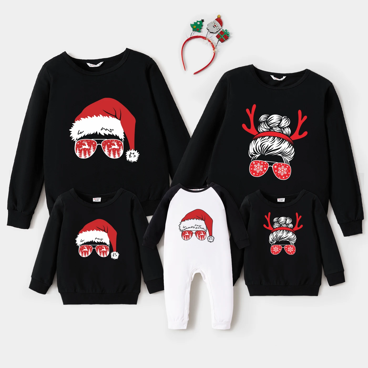thumbnail image 1 of Sudadera con gráficos de manga larga 100 % algodón a juego para toda la familia de Navidad de PatPat, 1 of 5
