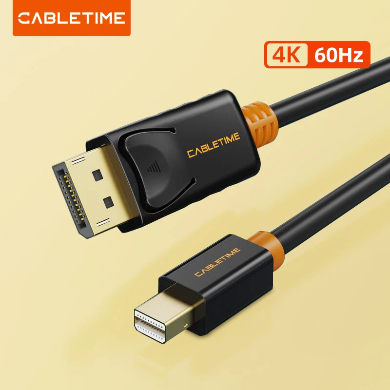 Cabletime Mini Display Port To Display Port Cable 4K 60Hz Thunderbolt To Dp 4K Cable Mini Displayport Dp Per Macbook C053