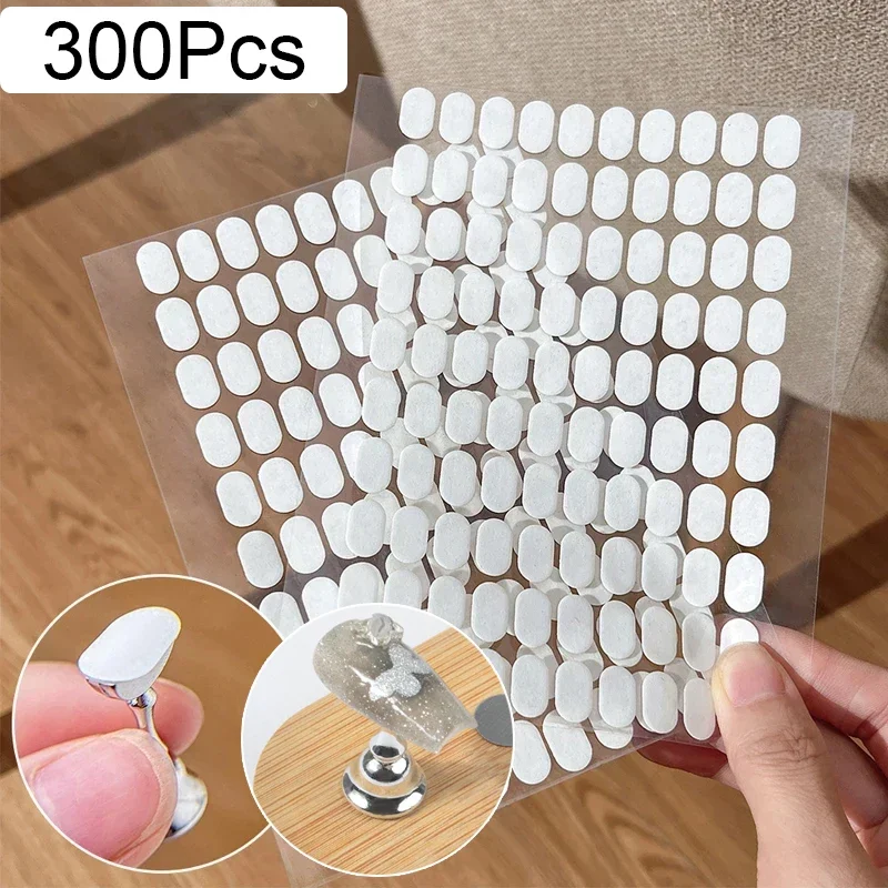 300Pcs Nail Double-side Adhesive Tape for Nails Tips Holder Traceless Transparent Manicure Strip False Nails Display Stand Tools