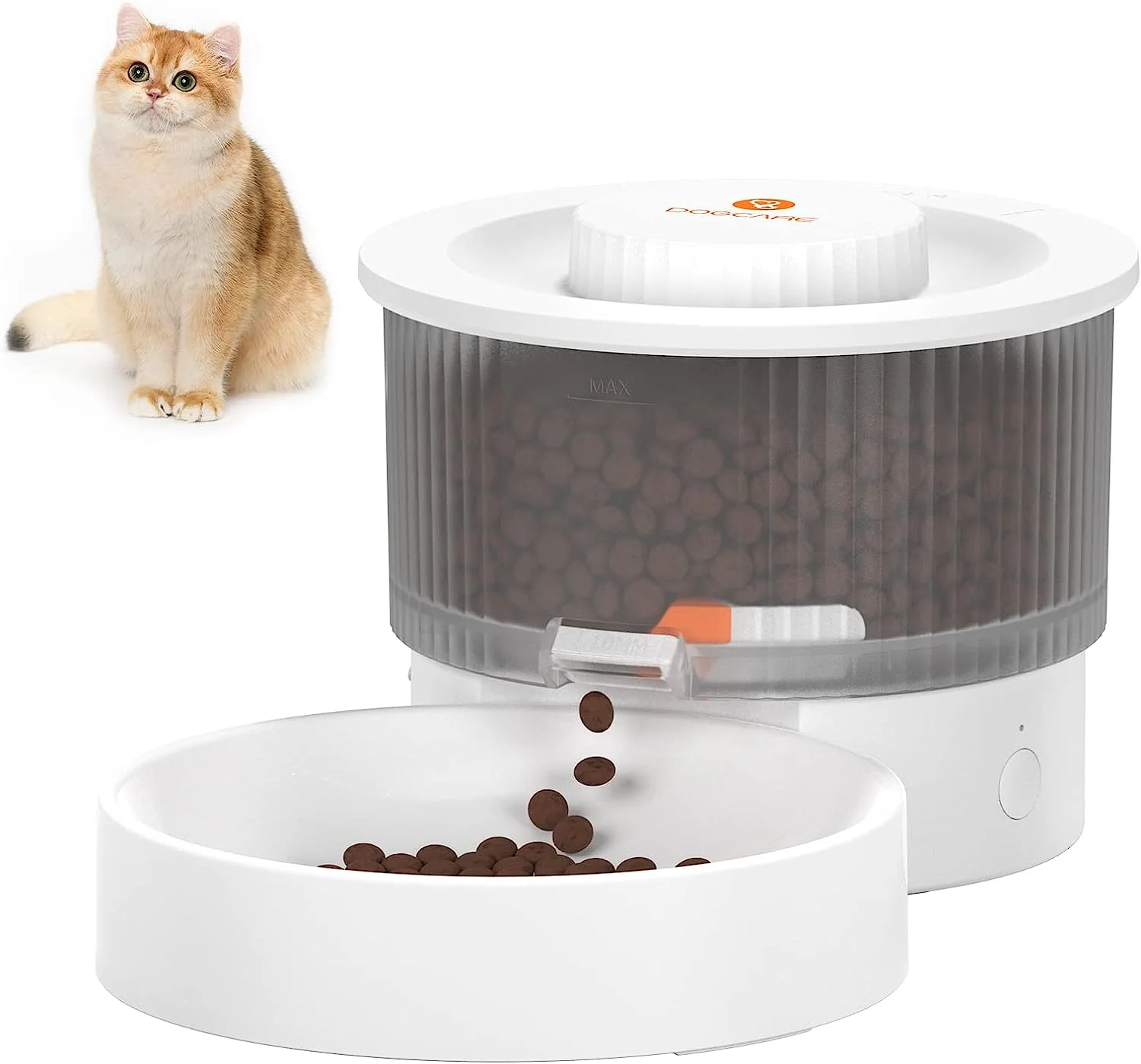 

Wholesale Slow Dispensing Design Automatic Cat Feeder Smart App Controlled Pet Feeder Dual Power Timing Cat Dry Food Dispenser